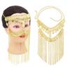Gold Coin Veils Headband Coin Face Chain Belly Dance Jewelry Accessory Halloween Christams Cosplay Party Performances