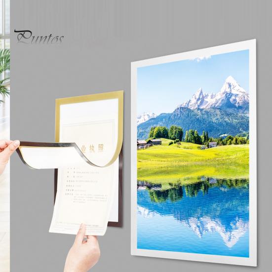 Waterproof Magnetic Display Sign Holder Wall Mount Self-Adhesive Picture Frame Clear Reusable PVC Document for Home School Office Door Refrigerator