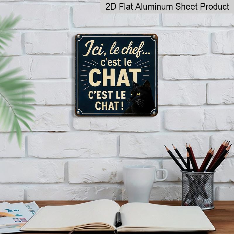 2D Flat, 1pc, Vintage Metal Aluminum Sign, Decorative Plaques and Ornaments, Cat Sovereignty Declaration Theme, Playful Home Style, Suitable for