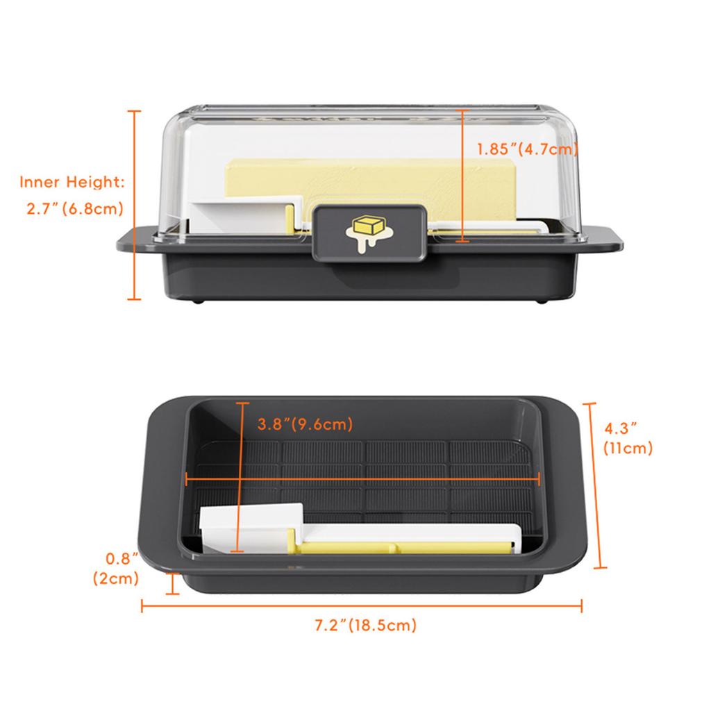 Úložný box na máslo s víkem, organizér na máslo do lednice, krabička na sýr, průhledná máslenka pro cukrárnu, kuchyň