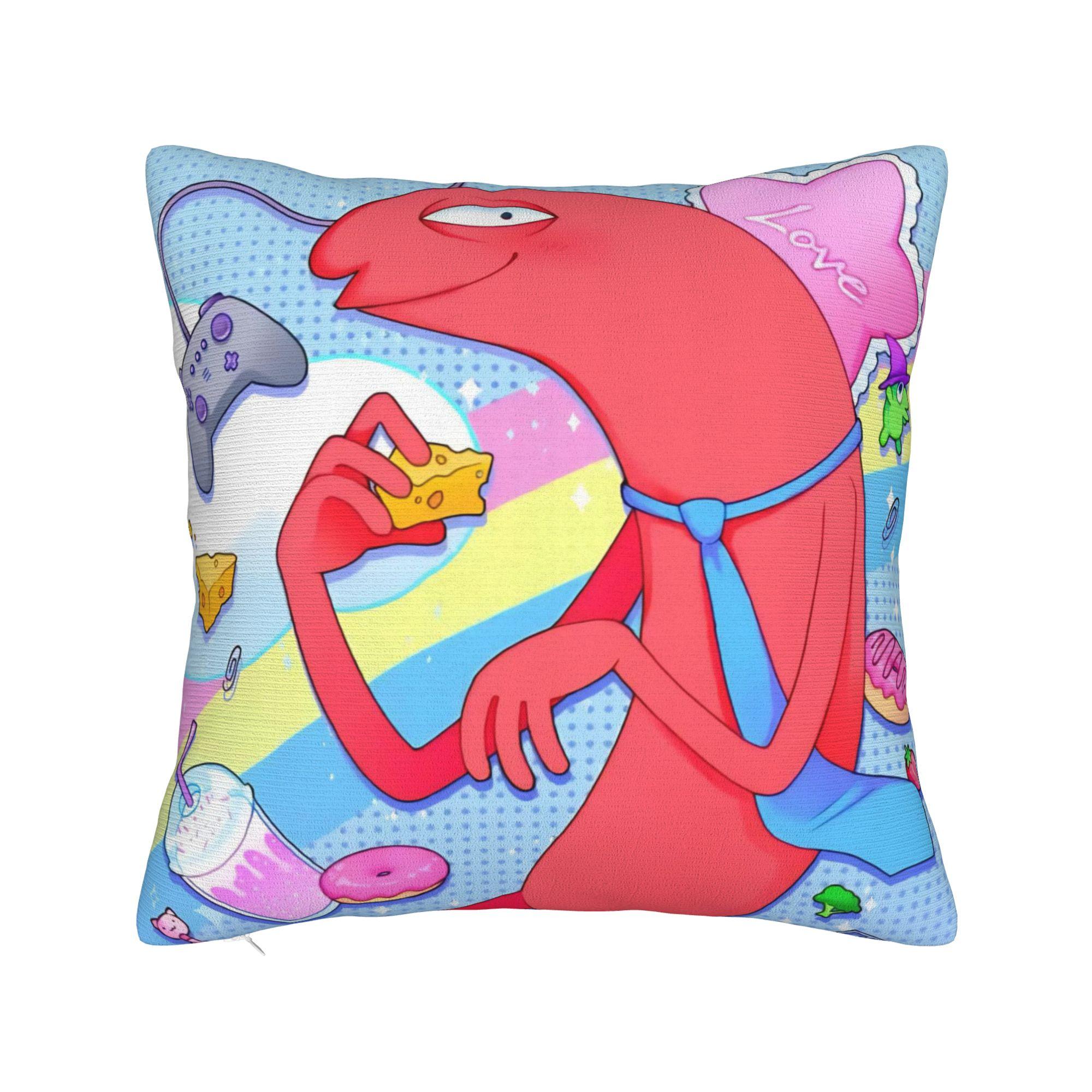 Decorative Pillowcase Smiling Friends Pim and Charlie  Merch Sofa  Pillow Case Cover Square Multi Size 12x12Inch