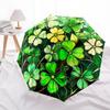 Stained Glass Shamrock Window Panel, Irish Decor for Home & Garden Umbrella, Cute Umbrella with Cute Design, Portable 3-Fold Compact Umbrella for Men