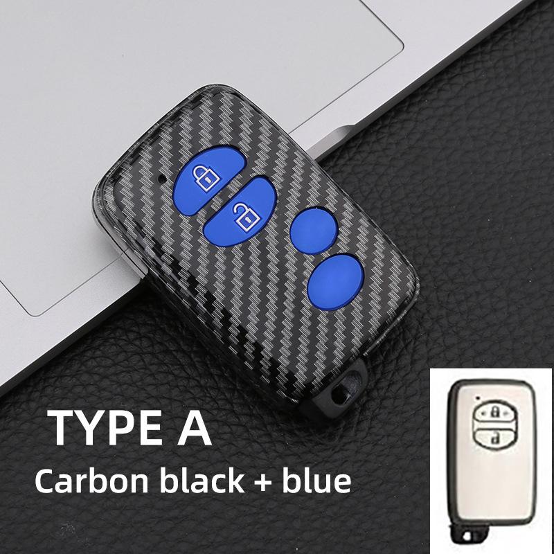 

New Carbon Abs Car Key Case Cover For Toyota Camry Prius Land Cruiser Prado 150 Crown For Subaru Foreste Xv Keychain Holder