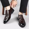New Carved Brock British Leather Business Formal Leather Shoes Men's Lace-up Derby Shoes Pointed Toe Youth