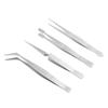 4pcs Flexible Tip Long Tweezers Stainless Steel Beading Tweezers Craft Tweezers  Sewing Applications