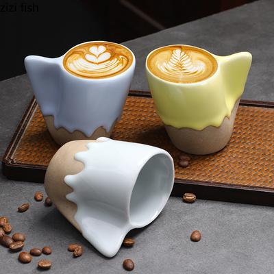 Kreative Keramik-Kaffeetasse Konzentrierte Tasse Retro Grobkeramik Nachmittagstee Latte-Tasse Teetassen Hohe Ästhetik Wasserbecher