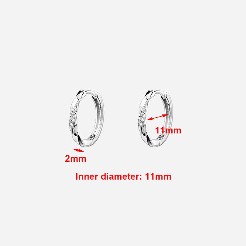 925 Silver Sparkling Zircon Round Hoop Earrings For Women Party Classic Fine Jewelry Light Luxury Geometric Accessories