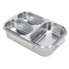 Divided Lunch Box 304 Stainless Steel Leakproof Heatable 3 Compartments Rectangular Food Container 1.2L Capacity