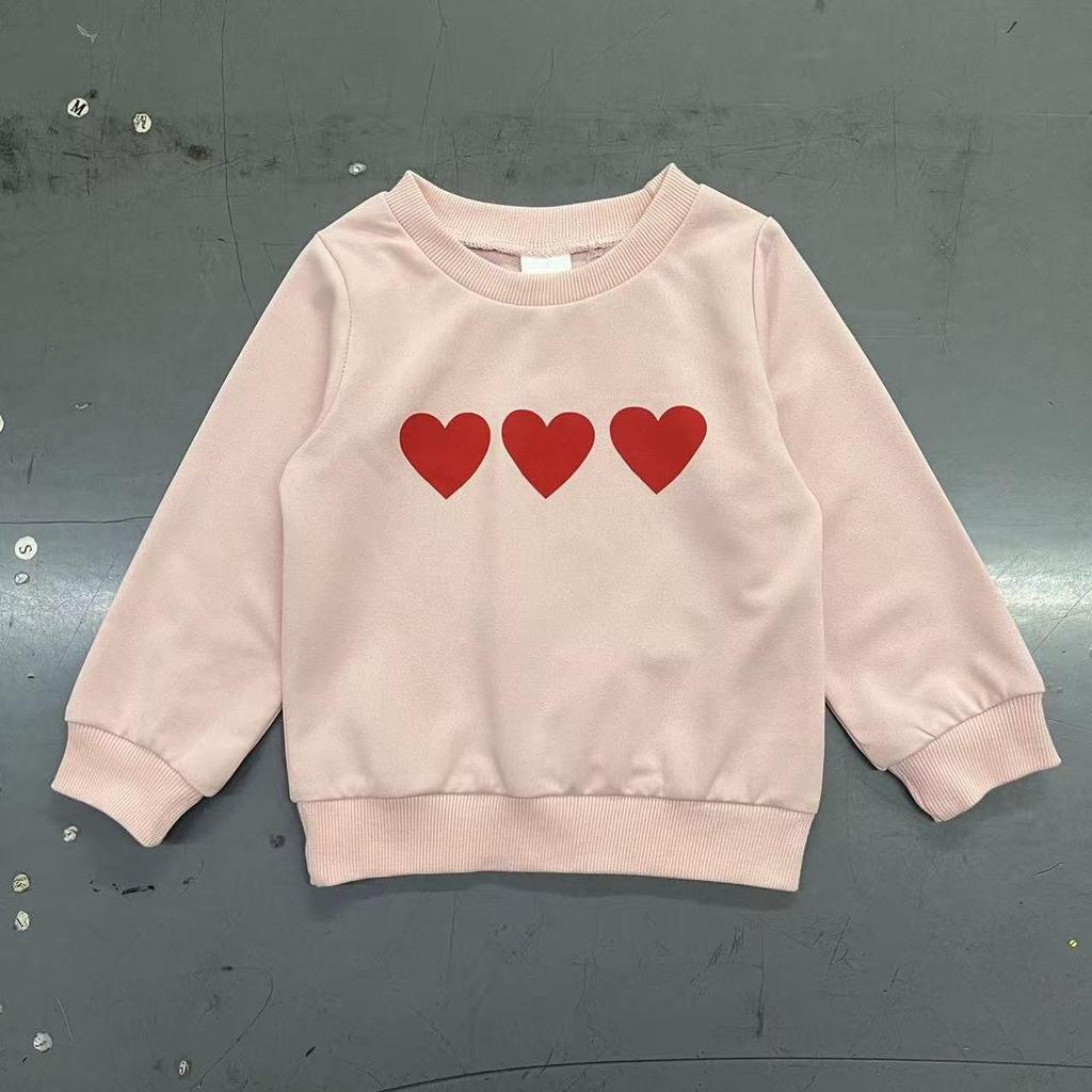 Girls' Toddler Heart Print Long Sleeve Pullover Knit Top