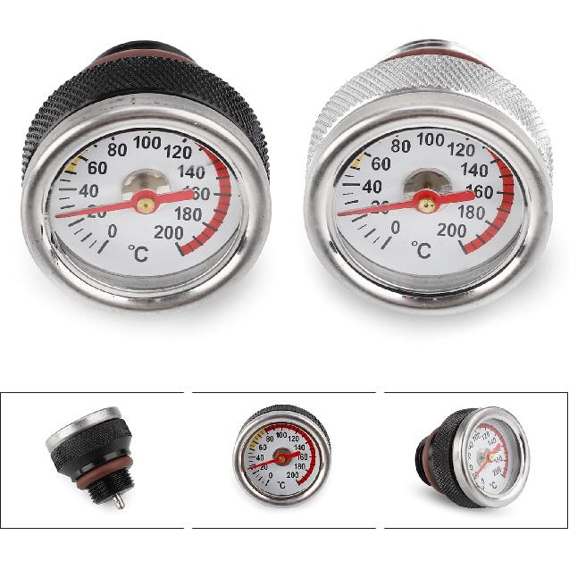 M20x1.5 Oil Temp Temperature Gauge Filler Caps for Motorcycle 0-200℃ Gauge Engine Valves Caps