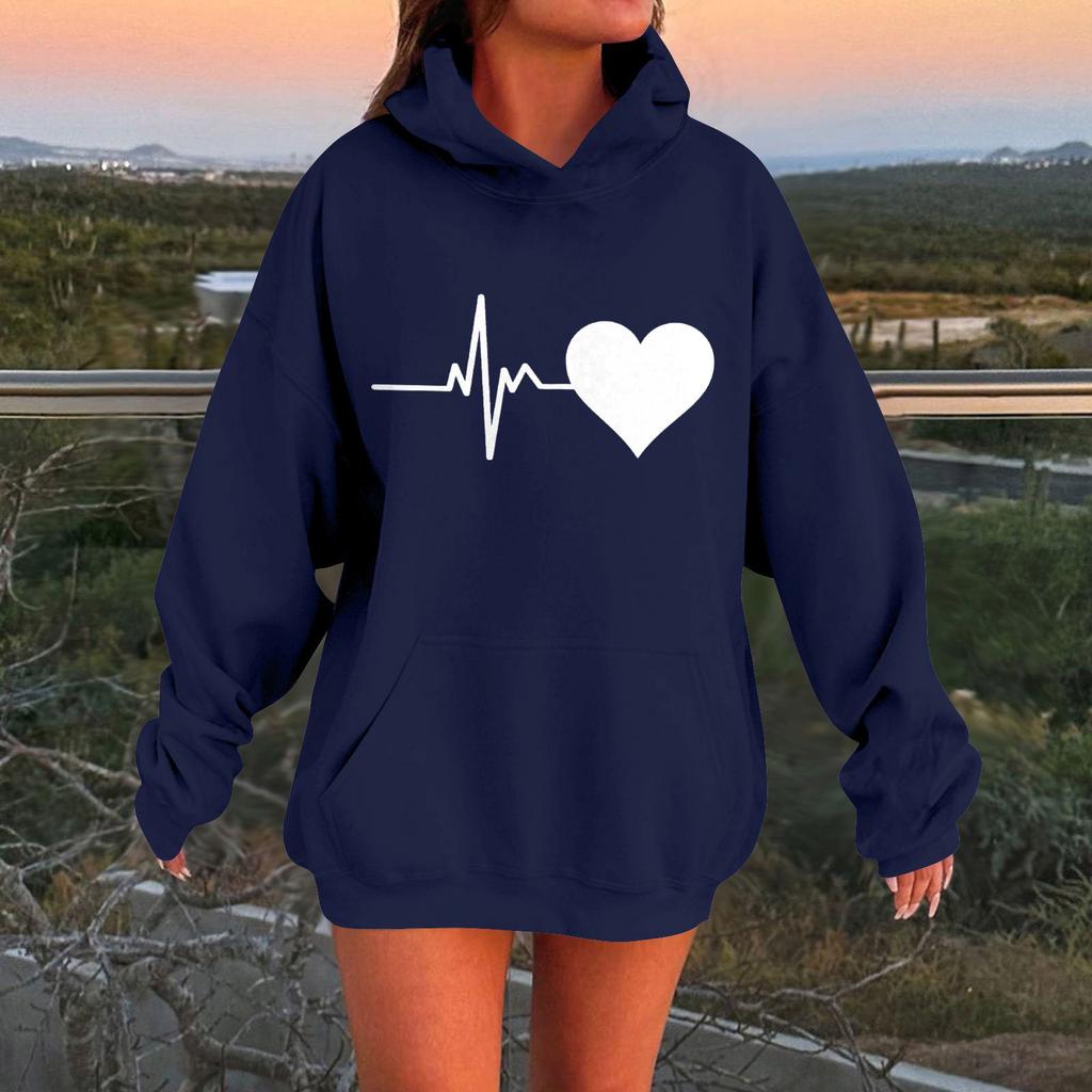 Damen Kapuzenpullover Übergroße Sweatshirts Langarm Casual Pullover Kapuzenpullover Tops