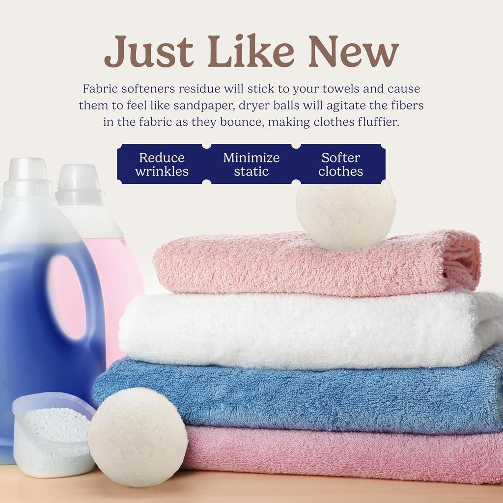 6Pcs Wool Dryer Balls Reusable Laundry Balls Home Washing Clothes Softener Anti-Entanglement Drying Balls Washing Accessories