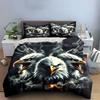 Fierce Eagle Trio For Power Exquisite Three-Piece Bedding Set Gift For Kids And Adults