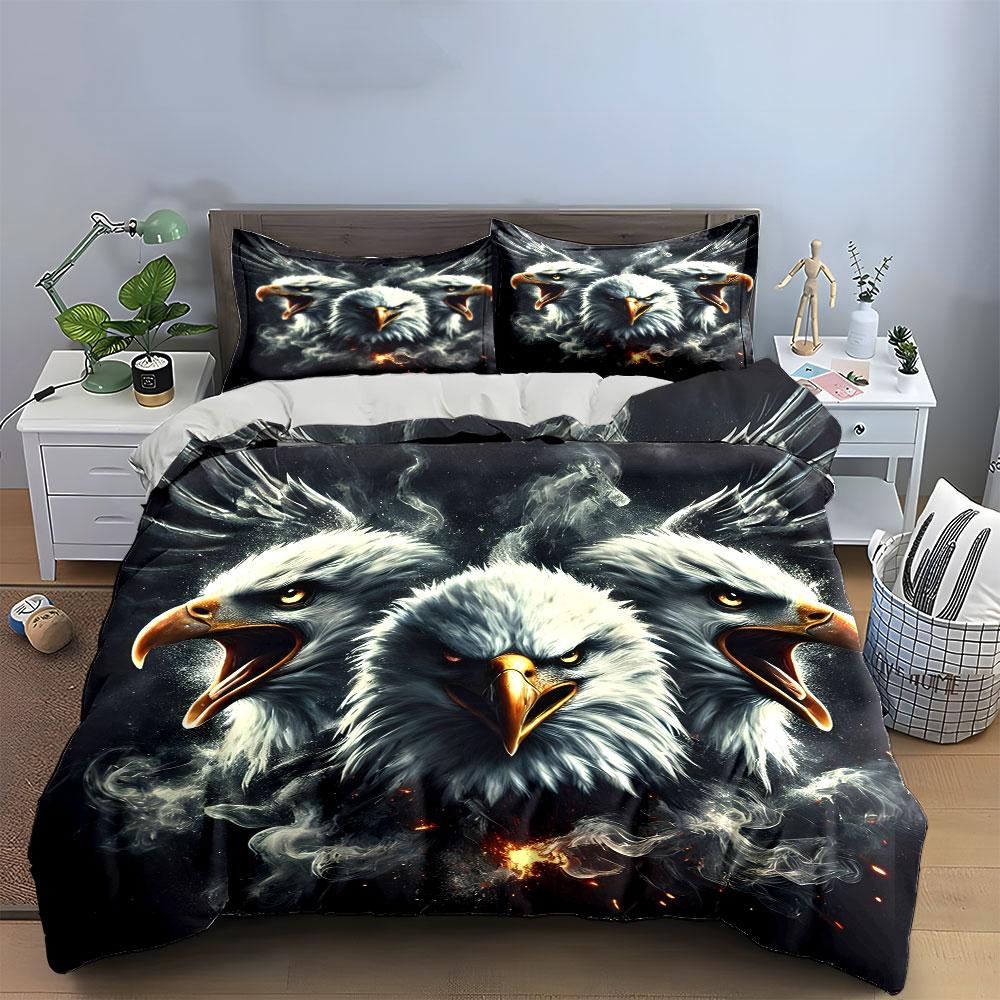 Fierce Eagle Trio For Power Exquisite Three-Piece Bedding Set Gift For Kids And Adults