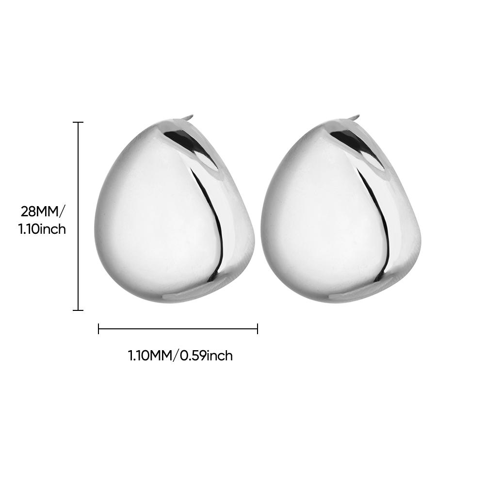 

New Stainless Steel Smooth Triangular Earring for Women Y2k Style Charm Hoop Earrings Wedding Jewelry Party Accessories Gifts