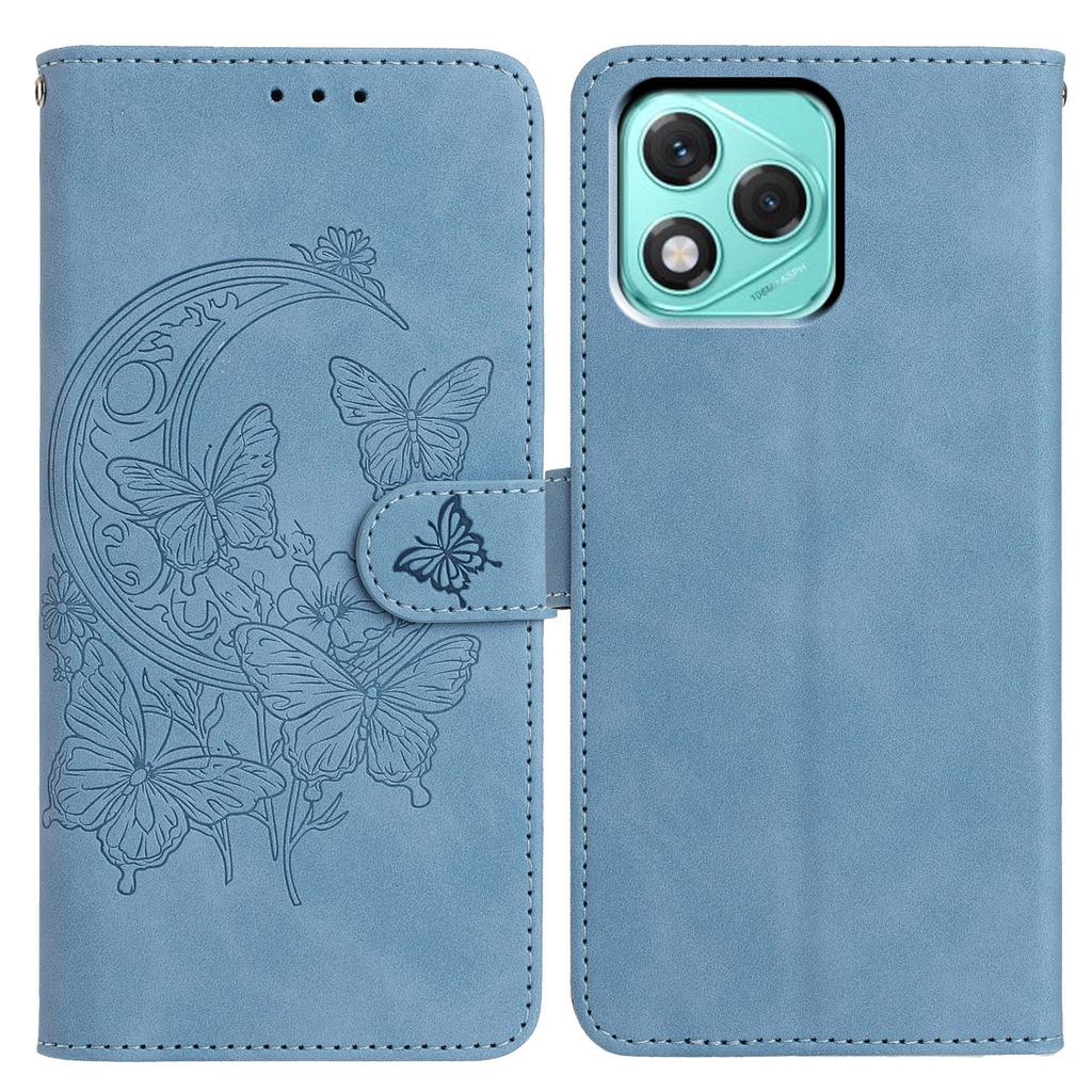 For Honor 400 Lite Case Butterfly Flower Imprinted PU Leather Wallet Stand Phone Cover