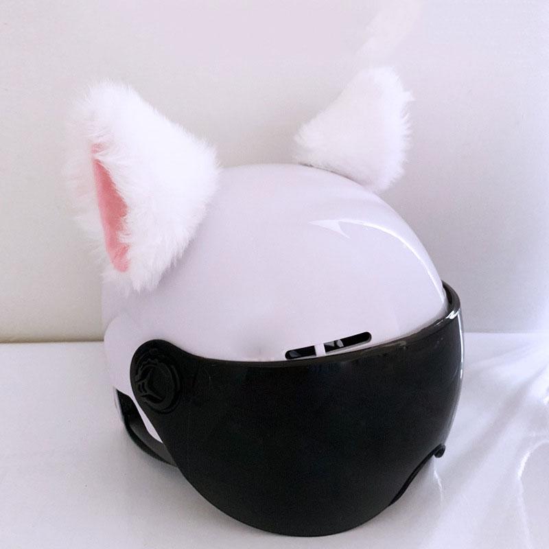 Motorcycle Helmet Hairy Cat Ears Detachable Motorcycle Accessories For Women Men Motorbike Bicycle Car Styling Decoration