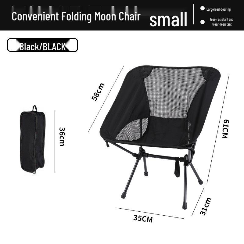 Portable Outdoor Moon Chair with Breathable Mesh Backrest – Folding Chair for Fishing, Art, and Beach Picnics