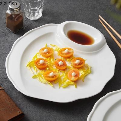 Ühevärviline keraamiline kujuline taldrik, loominguline magustoidu dim sum taldrik, suupistetaldrik, pelmeenide taldrikud, molekulaarköögi hotelli lauanõud