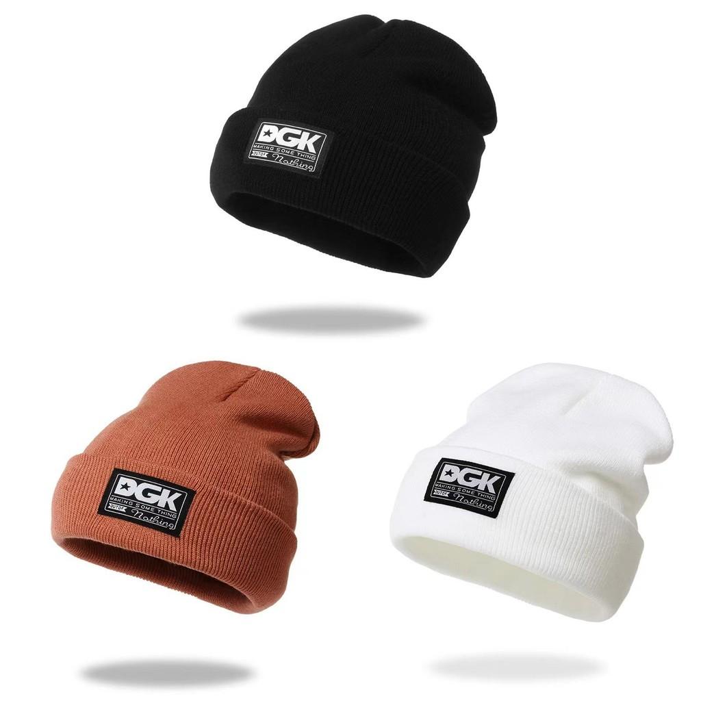 Knitted Hat For Adults With Alphabet Patch Windproof Warm Winter Headgear For Outdoor Skiing