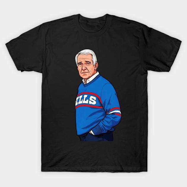 

Men Black Print T-shirt Marv Levy Buffalo Bills Tribute To A Legend No-Cut Transfer Paper Print Cotton Tshirt 2XL чорний