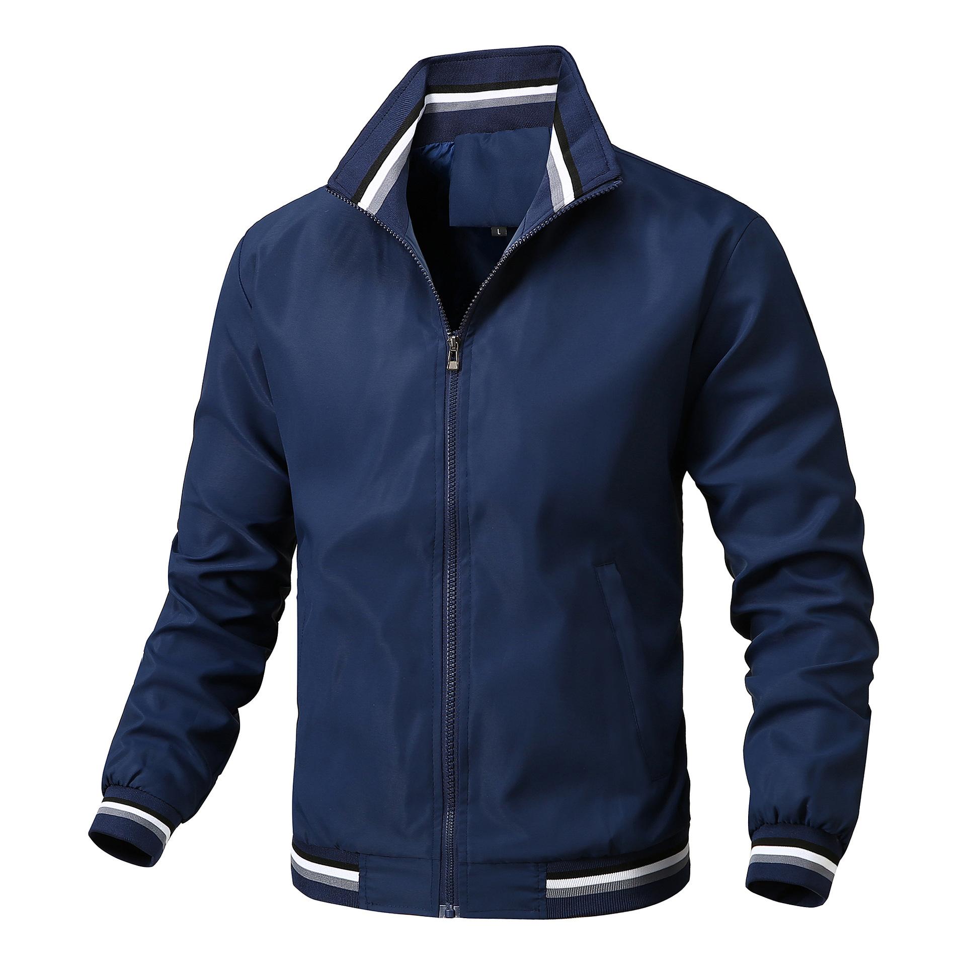 New Casual Jacket Plus Size Men s Spring and Autumn Sports Solid Color Men s Jacket M