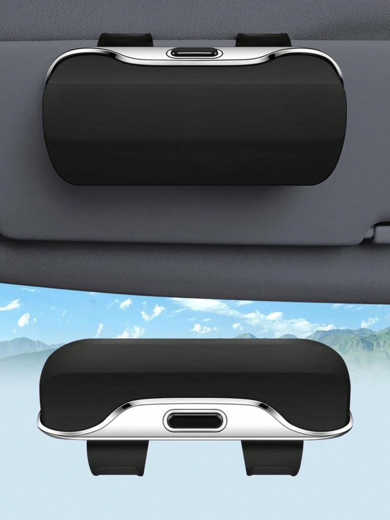 One‑Click Car Sun Visor Storage Bag – Fully Enclosed, Dustproof & Shockproof, with Spring Clip, Fits All Vehicles
