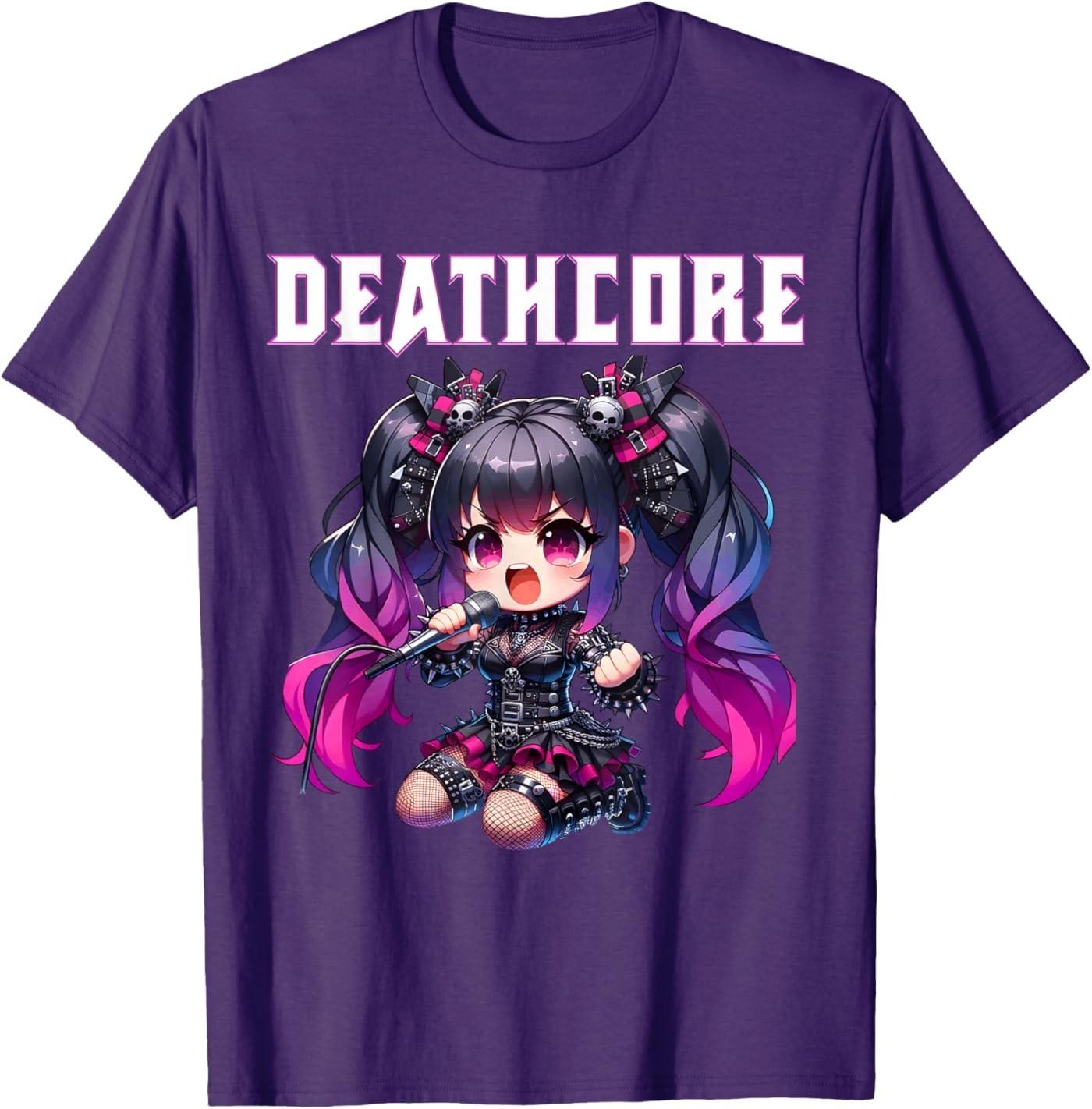 Deathcore Music Anime Girl T-Shirt S разноцветный