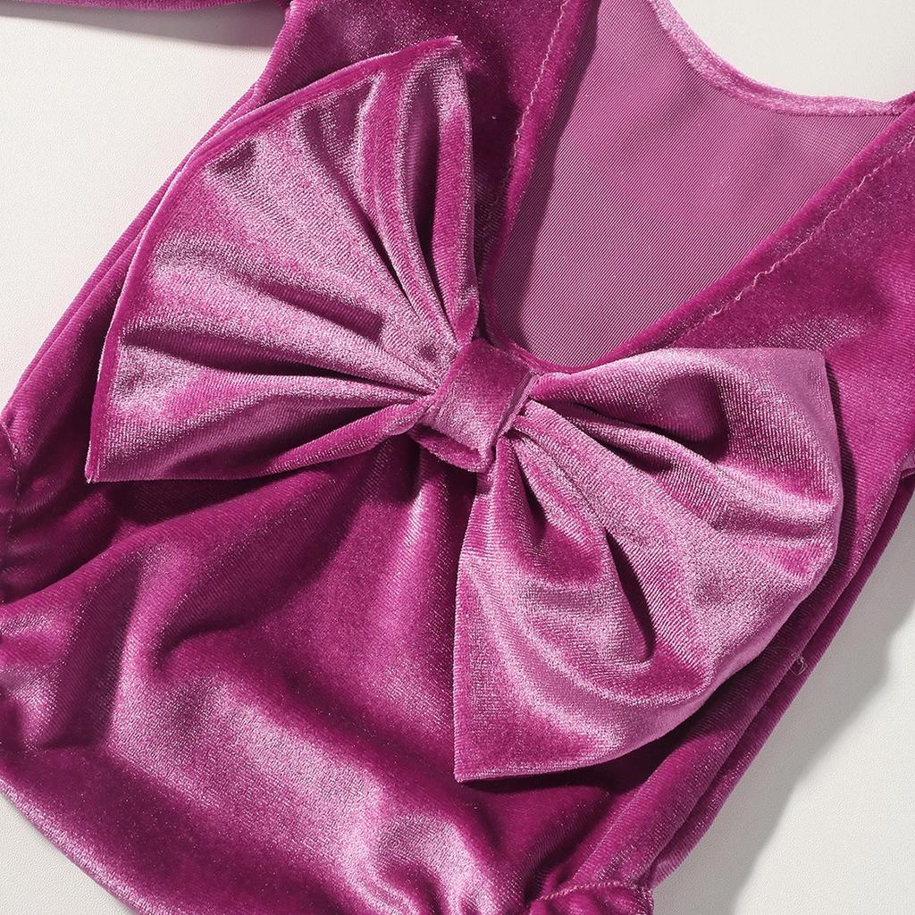 Infant Holiday Photoshoot Velvet Costume Baby Christmas Photo Prop Comfortable Newborns Romper with Headband for Baby