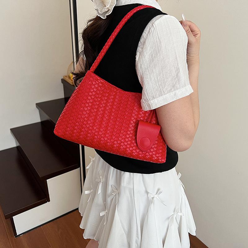 PU Leather Woven Underarm Bag Women's Fashion and Leisure Hand-held Bag Large-capacity Shoulder Bags Handbags and Purses KTY