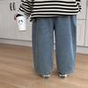 Spring and Autumn Children's Pocket Wide Leg Jeans Contrast Loose Relaxed Pants for Boys and Girls Jeans Baby Kids Trousers
