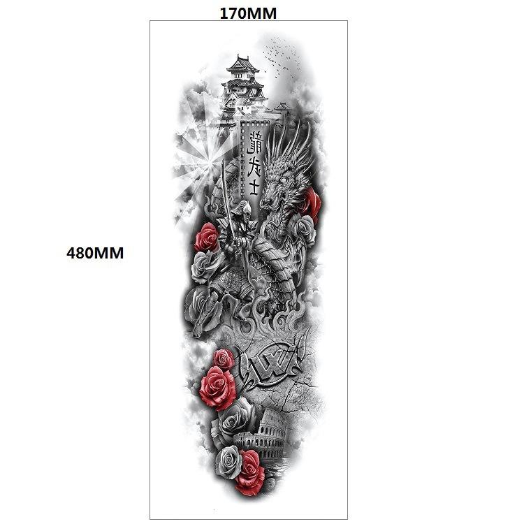 Lion Tiger Head Large Pattern Waterproof Full Arm Tattoo Sticker Flower Arm Large Pattern Water Transfer Wind Sticker