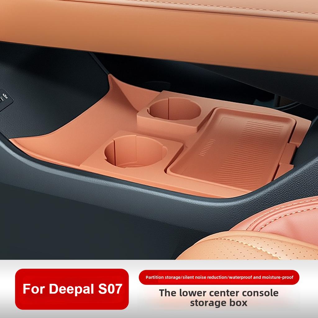 For Changan Deepal S07 Under Central Control Storage Box Silicone Waterproof Console Organizer Tray Interior Accessories