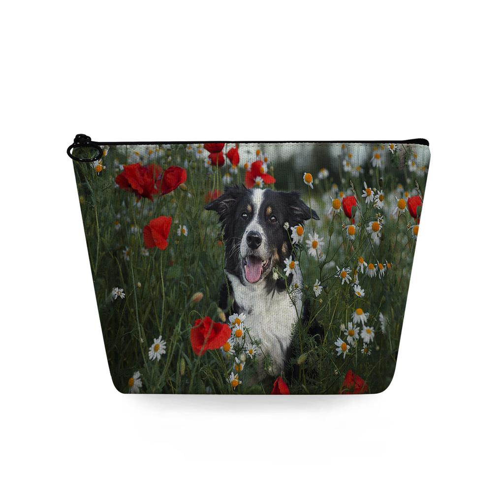 Women Dog Print Cosmetic Bag Toiletries Organize Travel Storage Case 6783