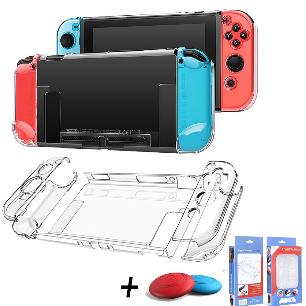 Dockable Clear Hard Case for Nintendo Switch 3In1 Protective Case Cover for Nintendo Switch & Joycon Controller with Grip Cover