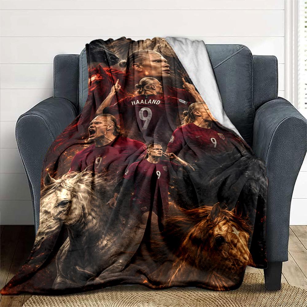 1pc Haaland1 Blanket, Gift, for Men and Women, Soft Blanket, Good for Sofa Bed Couch Travel, Lightweight Flannel Blanket