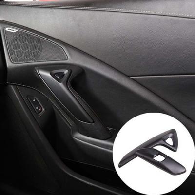 Matte Black Interior Door Handle Cover Trims For  Corvette C7 2014-