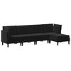 Living Room Set with Cushions and Storage 5 Pcs Black Velvet