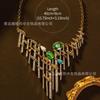 KEQIU Individualistic, Exaggerated, Heavily Crafted Emerald Micro-set Necklace,  Luxury  Jewelry