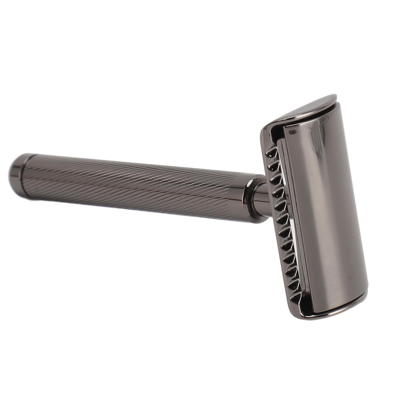 

Безопасный триммер с двойным лезвием, элегантный, многоразовый, экологически чистый, традиционный ручной безопасный триммер чёрный