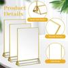 8 Pack Acrylic Sign Holder Gold Borders,4 X 6 Gold Table Number Holders Vertical Stand,Double Sided Clear Picture Frames,Gold Sign Holders Display