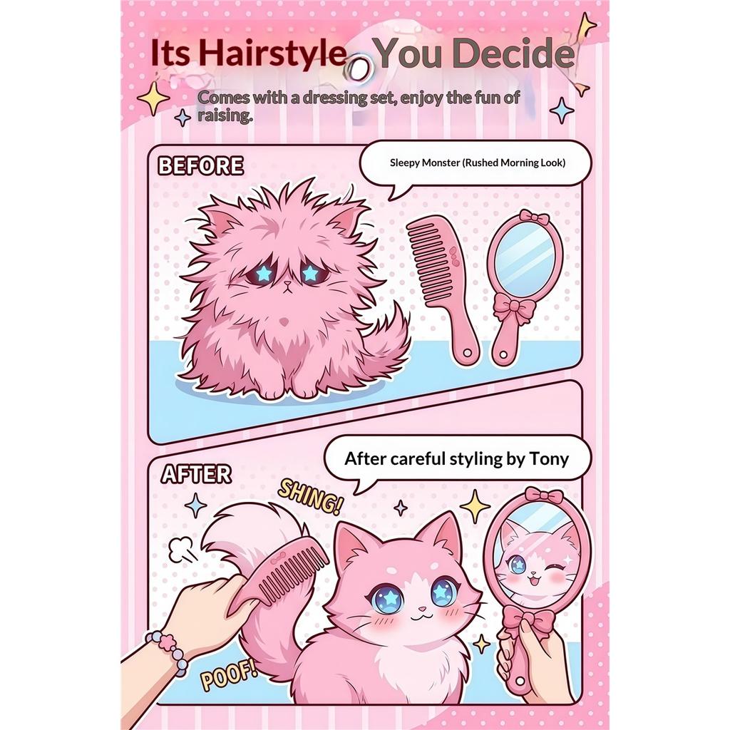 AI Scruffy Cat  Robot Plush Toy Voice Interactive Child Growth Learning Companion Soothing Large Model Pet Doll