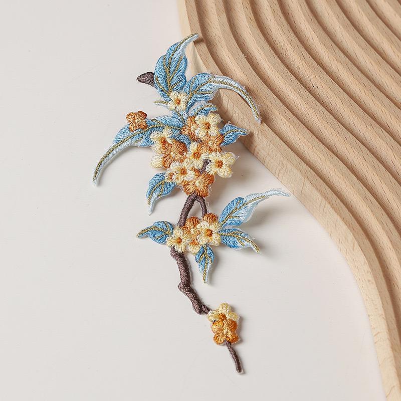 Ancient Style Phalaenopsis Embroidery Patch for Clothes, Pants, Bags & Hanfu DIY