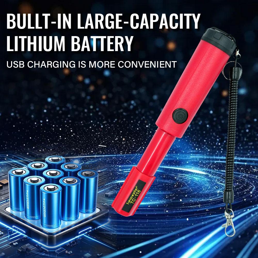 TC-116 Tragbarer Metallldetektor Pinpointer Wiederaufladbare Lithiumbatterie Handgehaltener Schatzsucher Positionierungsstab IP68 Wasserdicht