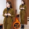 Women's Trendy Corduroy Jacket & Pants Set - Autumn 2024 Fashion, Casual Loose Fit, Slimming Two-Piece