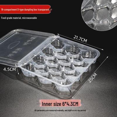 Disposable 18-Compartment D-Shape Dumpling Takeout Boxes