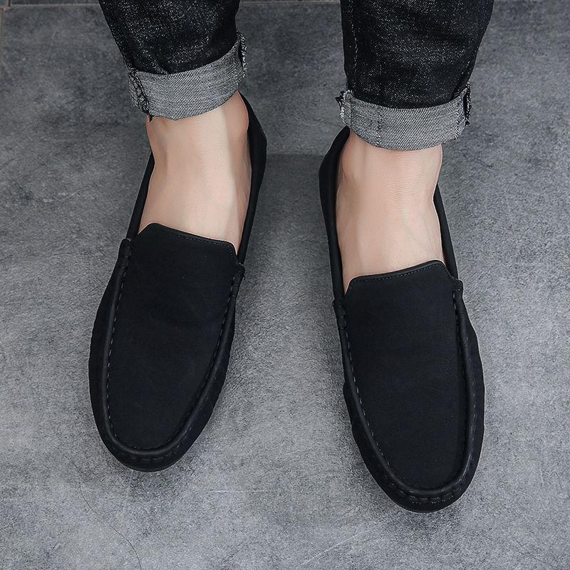 Weiche flache Slipper aus Leder für Herren Hochwertige Mode Sozial Legitim Neu Elegant Luxus Designer Herren Freizeitschuh