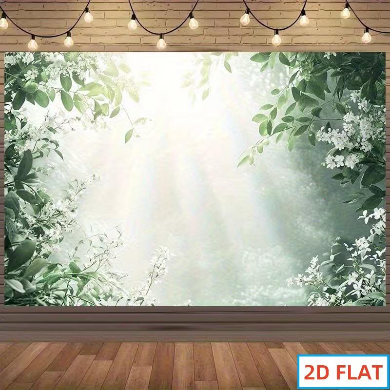 

2D светло-зеленый фон с листьями природы, 2D тканевый фон для фотосессии 47.2x31.5inch/120*80cm