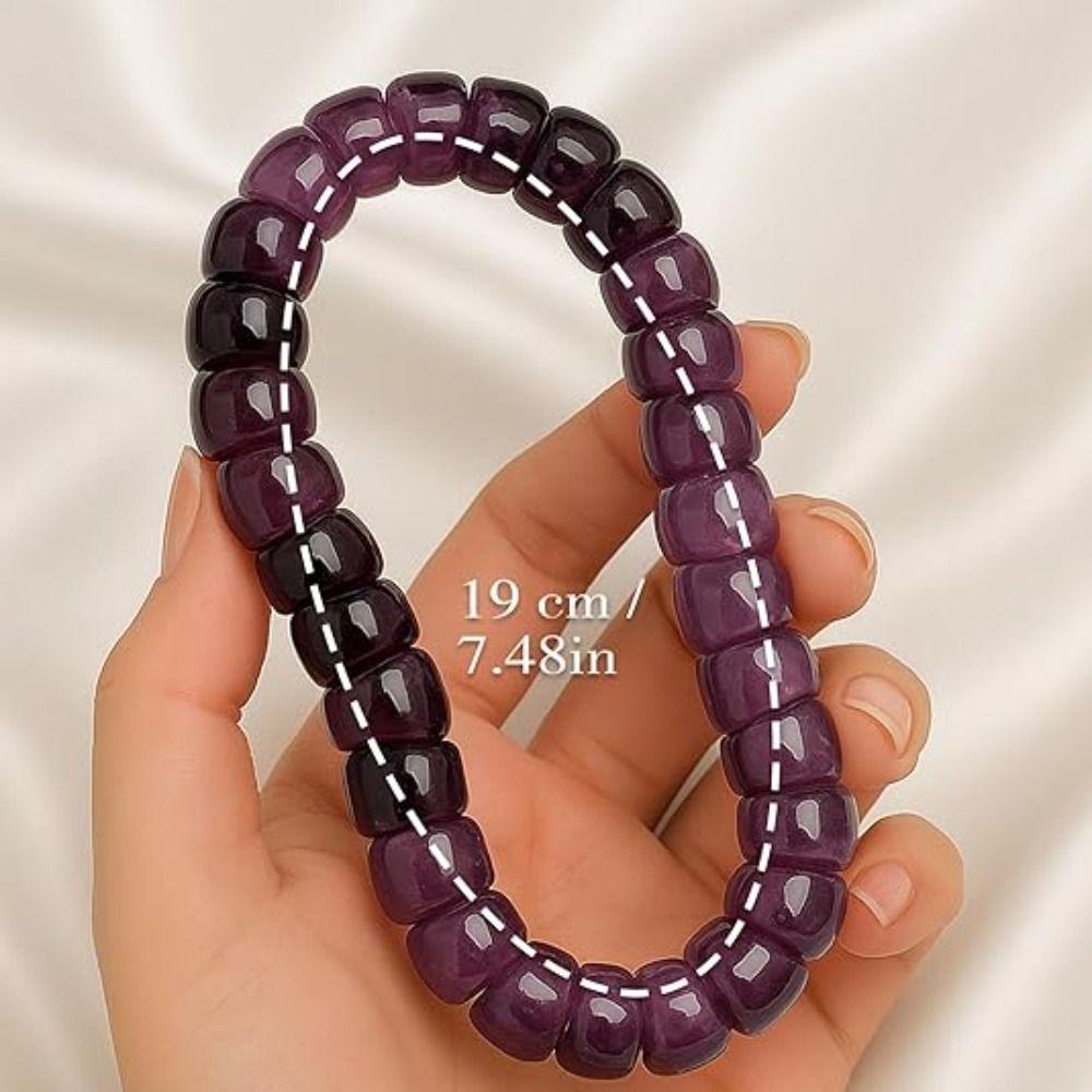 Lucky Bodhi Beaded Bracelets Purple Grape Color Healing Bodhi Bracelet Creative Gift Bangle