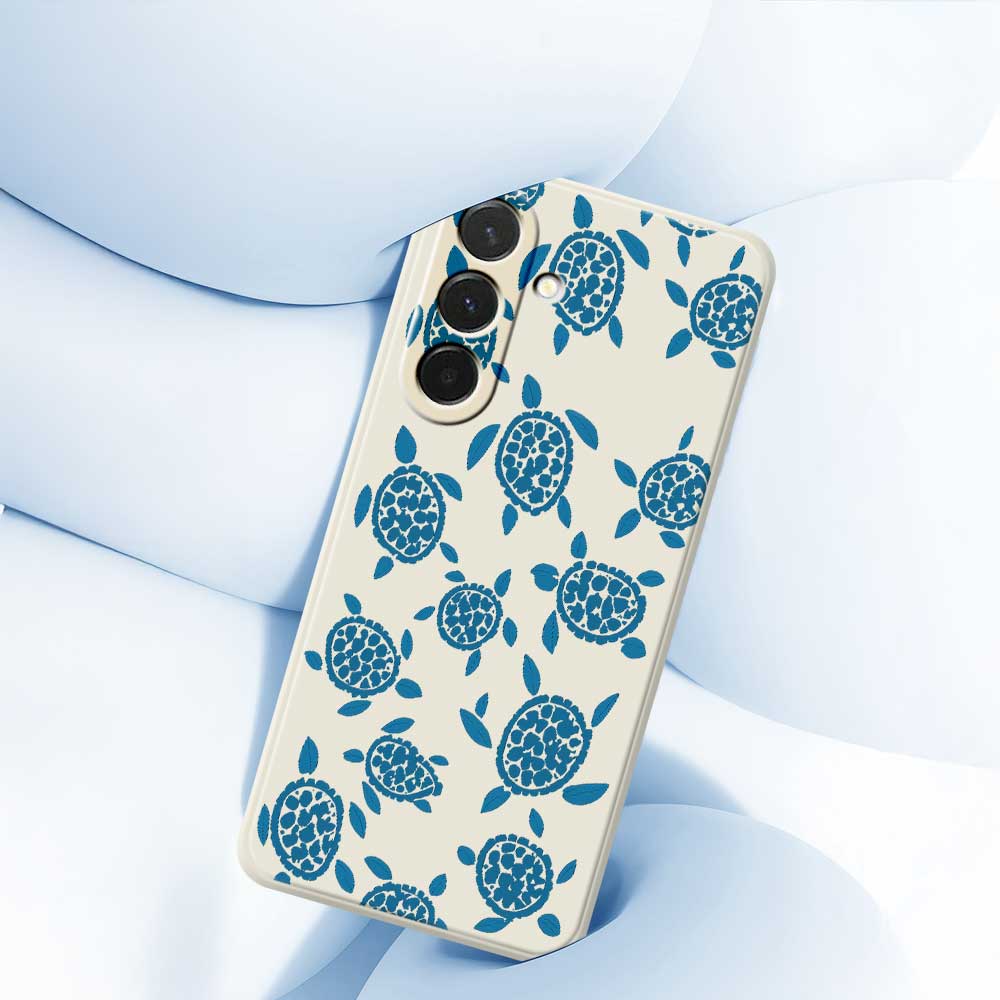 For Samsung Galaxy A36 5G Case Blue Turtle Pattern Printing Straight Edge TPU Phone Back Cover